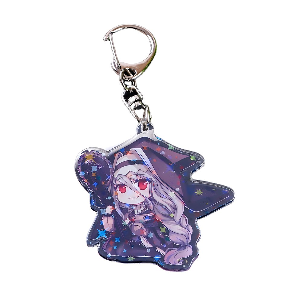 Clear Personalized Key chain Transparent Rainbow Glitter Holographic Epoxy Laser Double Sided Pendant Custom Acrylic Keychain