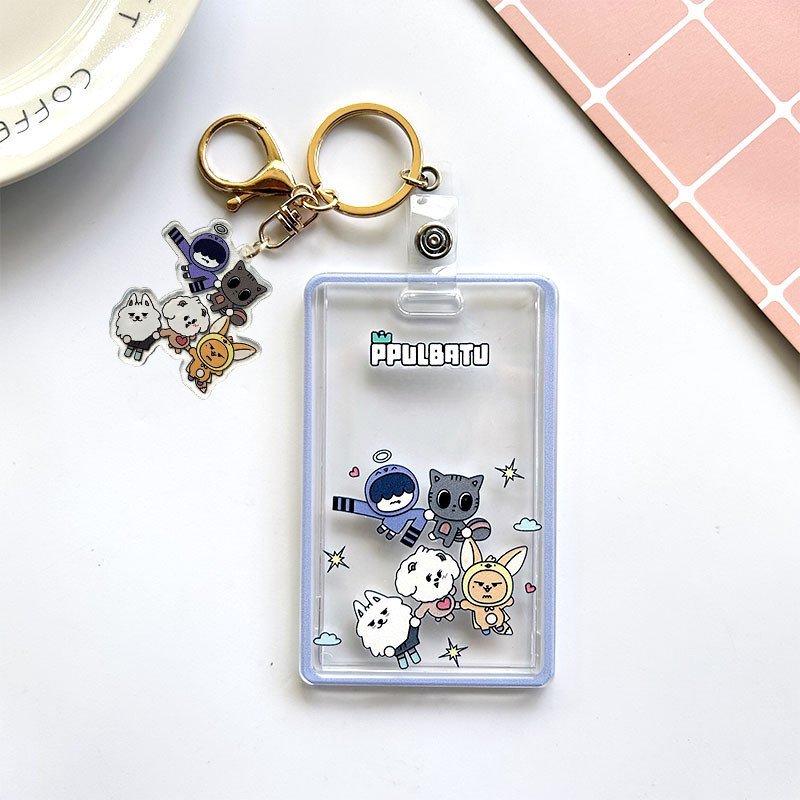 New Kpop TXT Acrylic Keychain Cartoon Car Bag Pendant Key Ring Holder Gifts Bus Card Holder Jewelry Accessories Fans Collection
