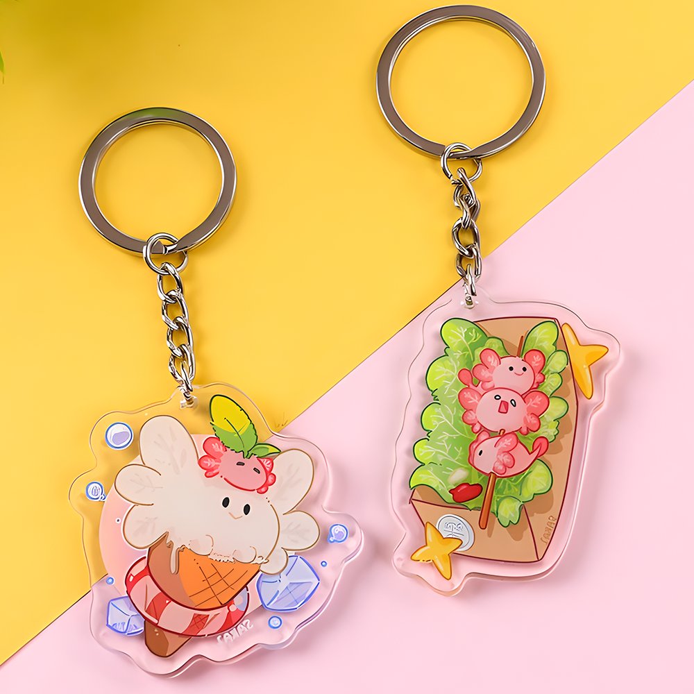 China Factory Custom Design Acrylic Keychain Holographic Acrylic Key chain Plastic Pendant Rainbow Charm Custom Acrylic Keychain