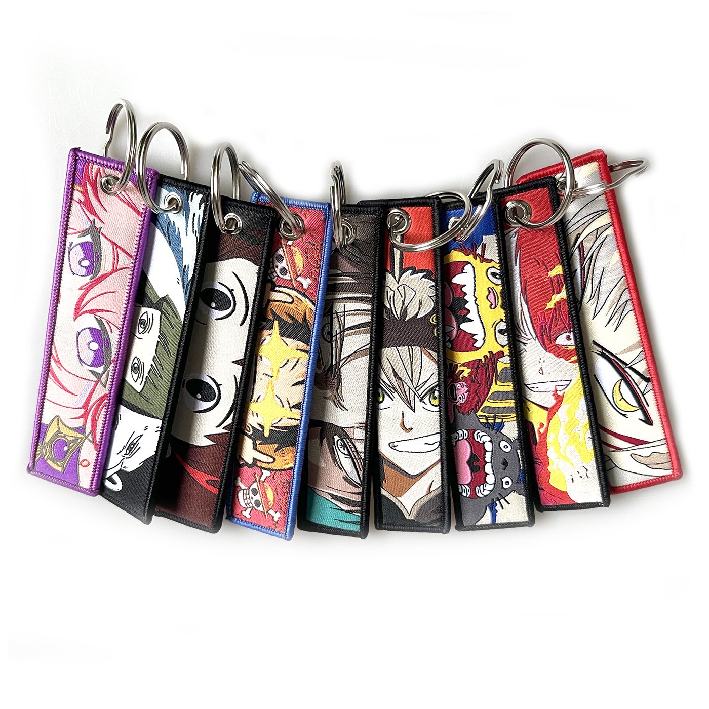100 Designs Fashion Promotional Anime Key Tag Embroidery Hoop keychain Accessories Car Backpack Ornaments Keyring