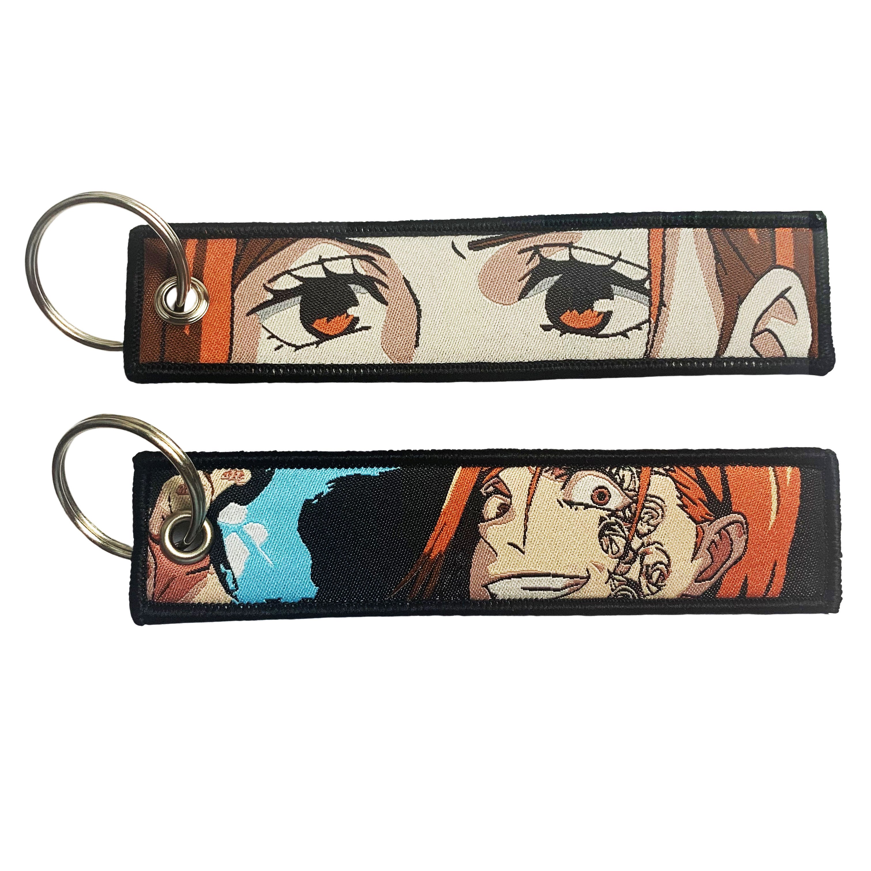 100 Designs Fashion Promotional Anime Key Tag Embroidery Hoop keychain Accessories Car Backpack Ornaments Keyring