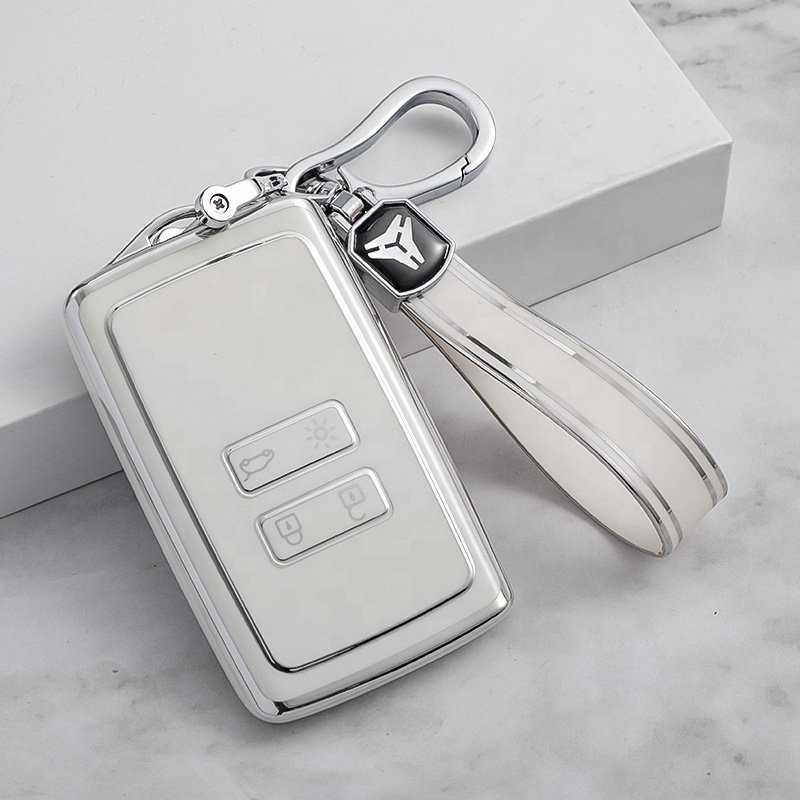 Hot sale Silver Edge TPU key cover fit for Renault Clio Espace 5 Master Bus Talisman Megane Protector Bag Holder Accessories
