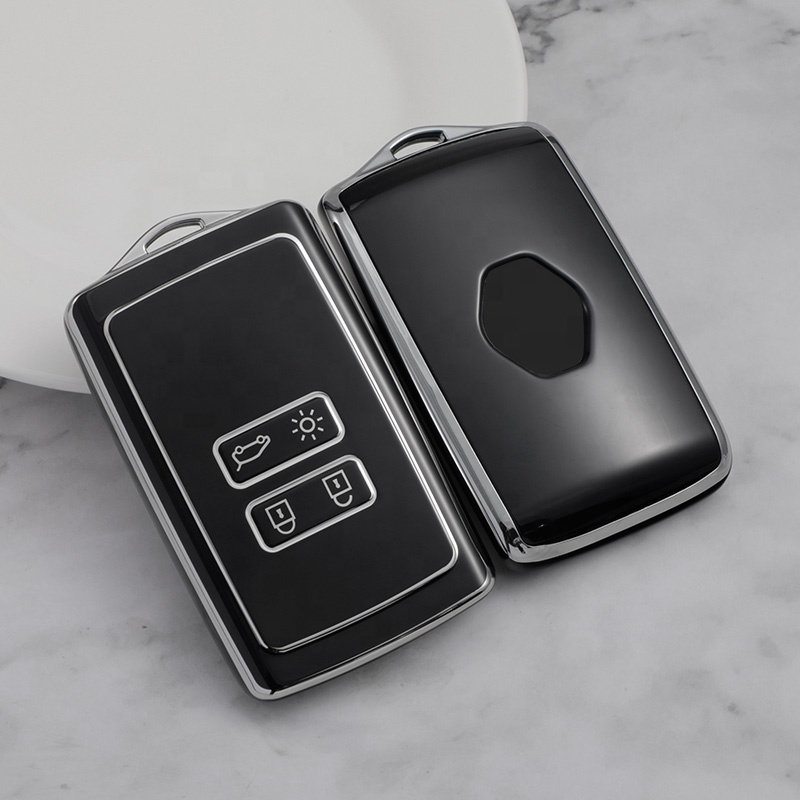Hot sale Silver Edge TPU key cover fit for Renault Clio Espace 5 Master Bus Talisman Megane Protector Bag Holder Accessories