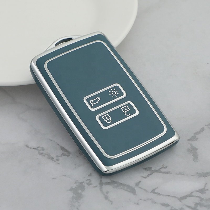 Hot sale Silver Edge TPU key cover fit for Renault Clio Espace 5 Master Bus Talisman Megane Protector Bag Holder Accessories