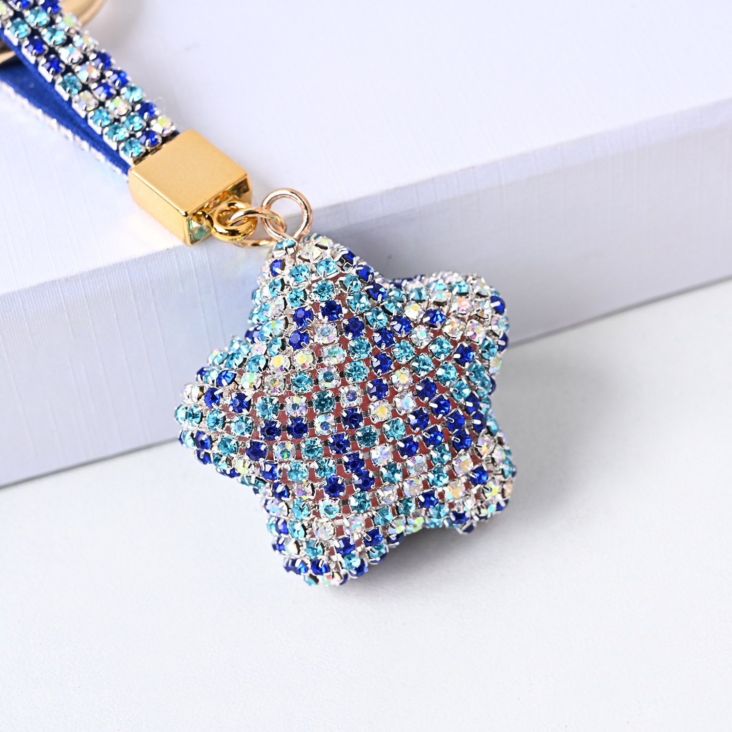 Cartoon Diamond Star Key Chain Car Key ring pendant Bling Bling Rhinestone Keychains Women's bag pendant jewelry Accessories