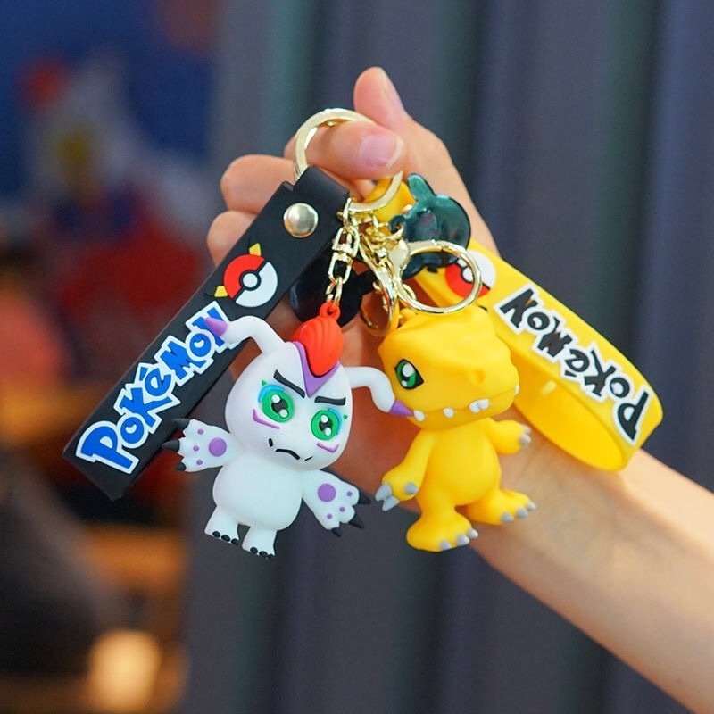 2024 New Pokemond Pendant Lovely Cartoon Poke Keychain Soft Rubber Key Chain Accessories Car Key Handbag Decoration Keychains