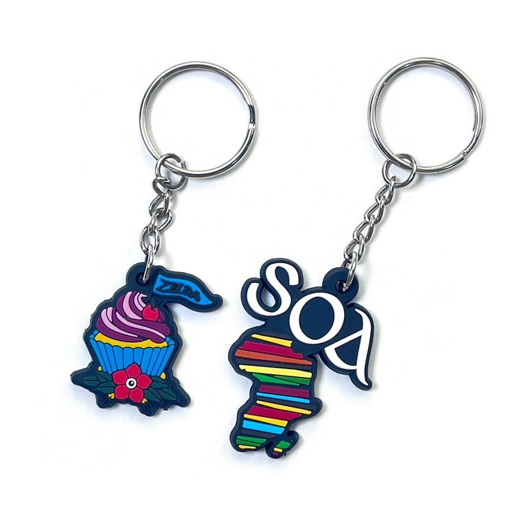 Customized Silicon Silicone Key Chain Custom Logo Rubber Keyring Keytags Anime Wholesale Pvc Keychain