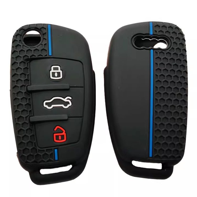 3 Buttons Folding Remote Silicone Car Key Cases Protector Cover For Audi A1 A3 A6 3 Q7
