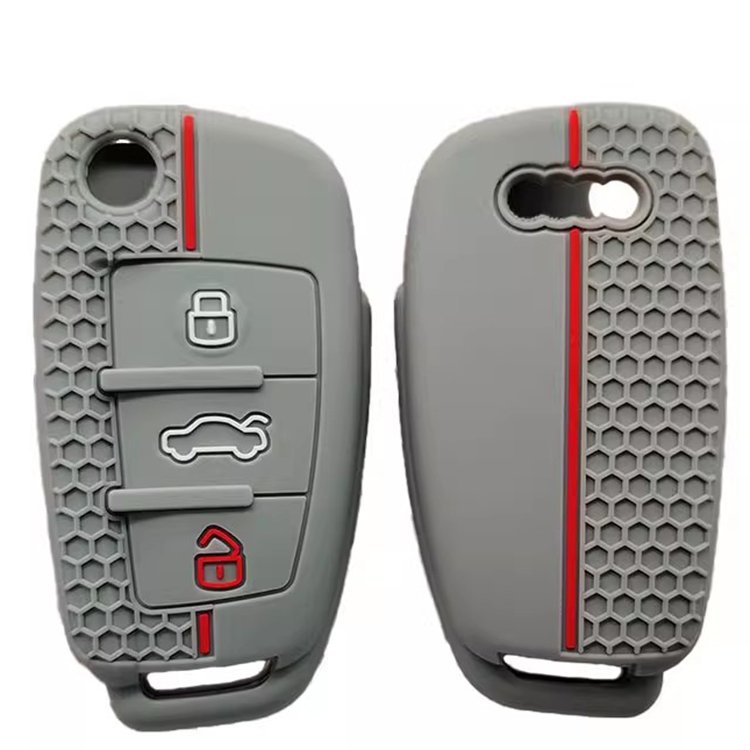 3 Buttons Folding Remote Silicone Car Key Cases Protector Cover For Audi A1 A3 A6 3 Q7