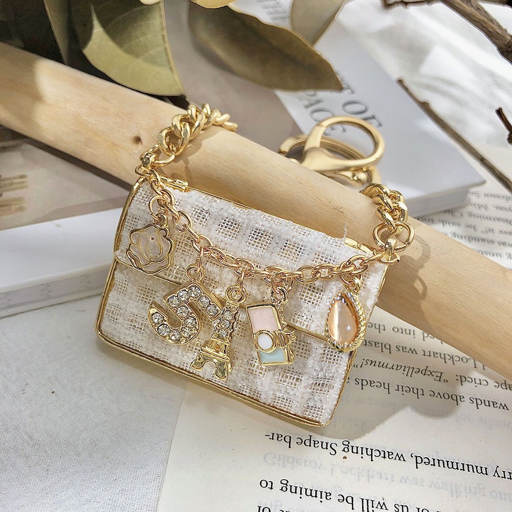 Hot Sale Exquisite Pendant Decorations Stainless Steel Metal Clasp Mini Bag Keychain