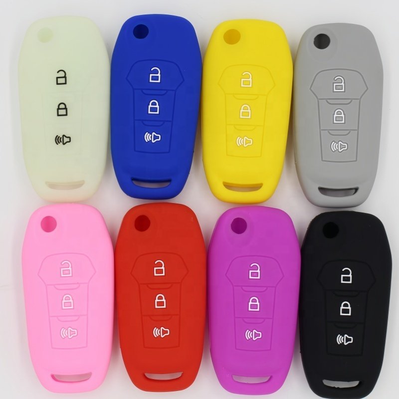 Silicone Smart rav 4 Key Fob Cover Case Protector Jacket Accessories for 2016 2017 Ford Fusion Mustang