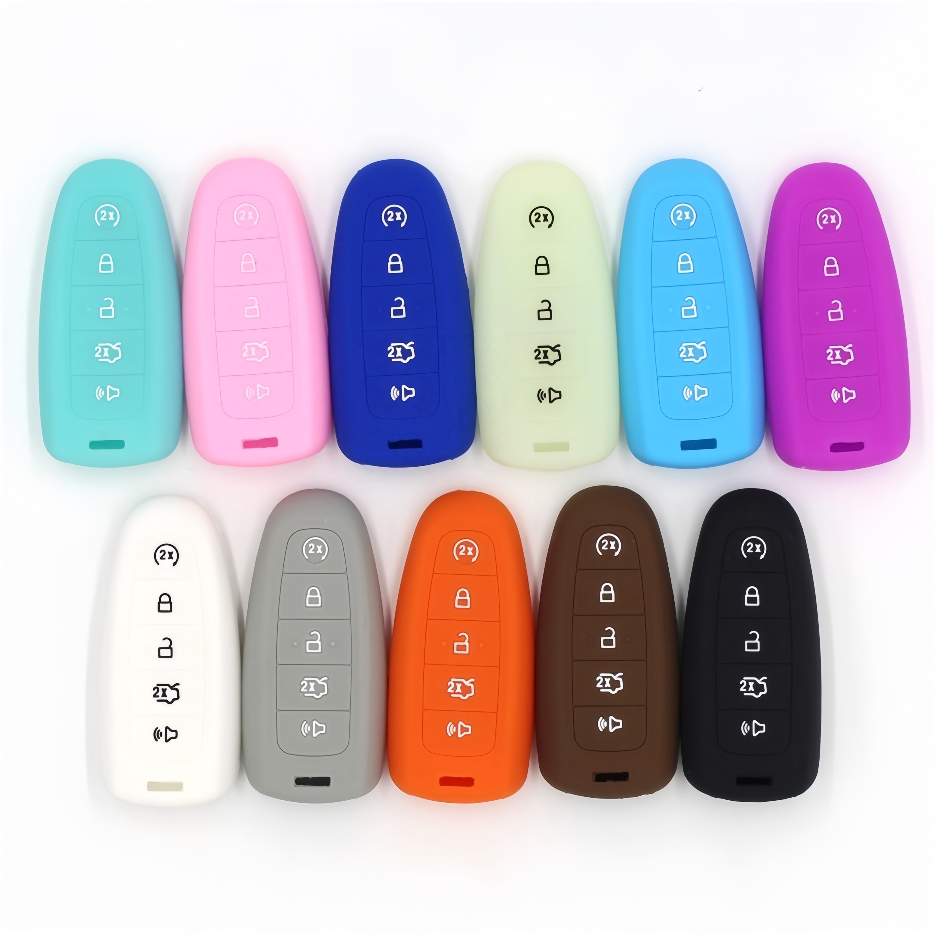 Silicone Smart rav 4 Key Fob Cover Case Protector Jacket Accessories for 2016 2017 Ford Fusion Mustang