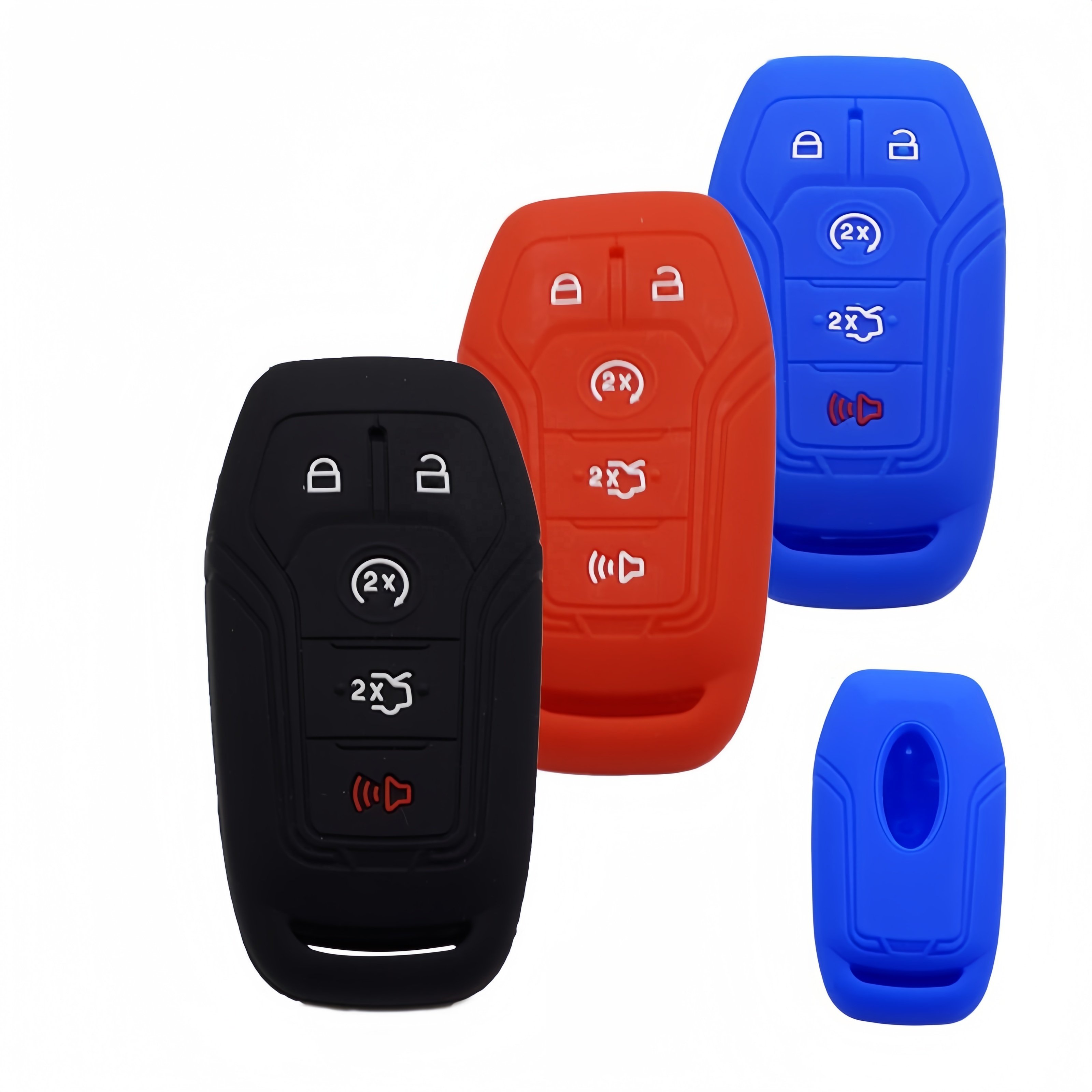 Silicone Smart rav 4 Key Fob Cover Case Protector Jacket Accessories for 2016 2017 Ford Fusion Mustang