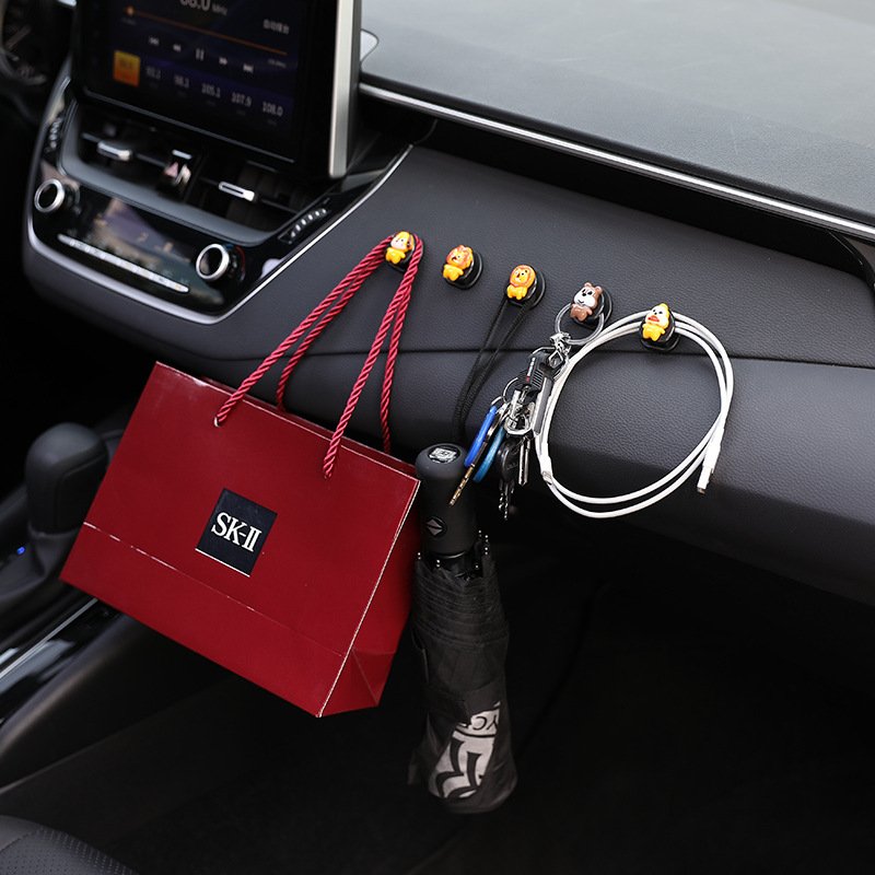 2024 Luxury Business Car Dashboard Hook Adhesive Plastic Rear Positioned Interior Accessories Key Earphone Charging Cable Mask