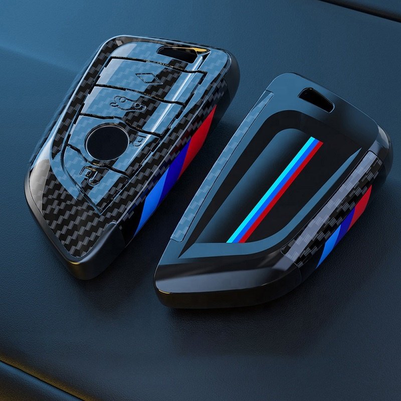 ABS carbon fiber Car Key Cover Case Shell Fob for BMW Protective Easy To Install interior accessories
