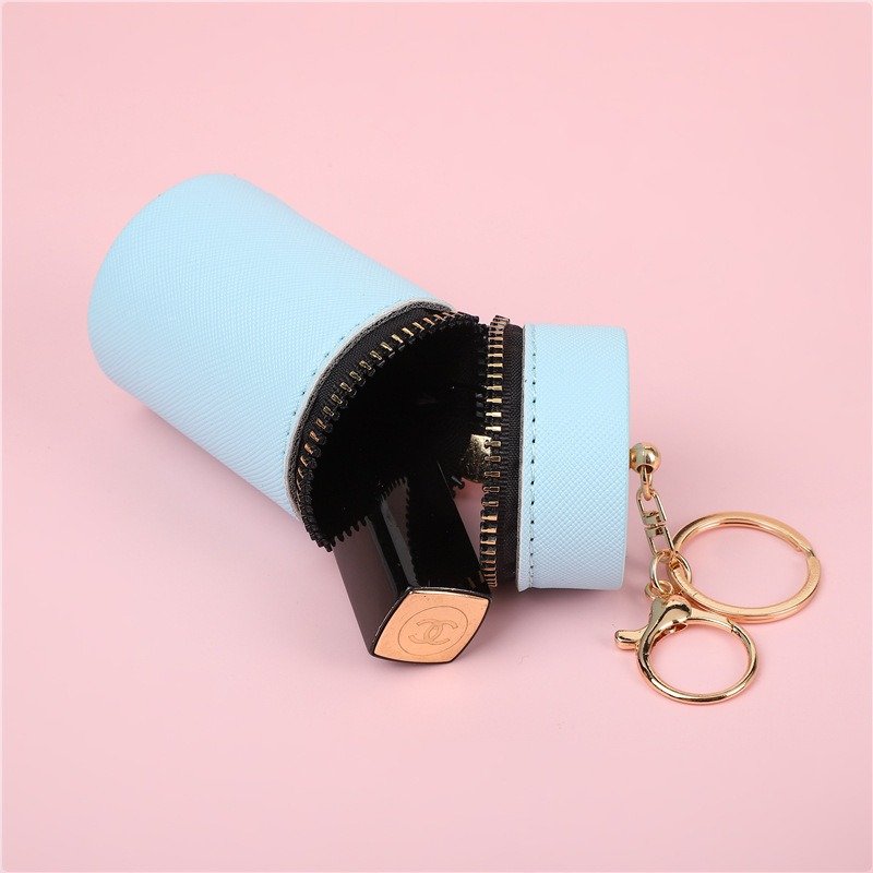 Vintage Lipstick Mini Bag Accessories Wallet Car Keychain Pu Leather Storage Case Cosmetic Makeup Holder Gift Box Bags Keychains