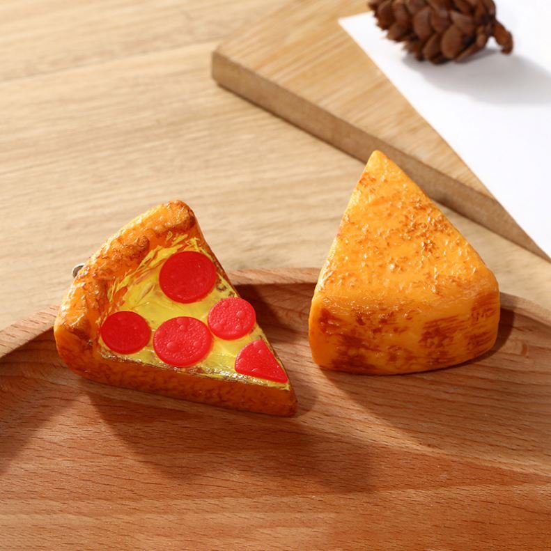 Friend Gift Women Man Accessories Jewelry Pendant Simulation Food Creative Imitation Pizza Keychain Car KeyRing