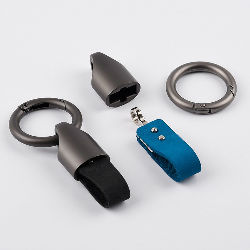 luxury genuine leather keychain custom logo cute mini car key fob key holder
