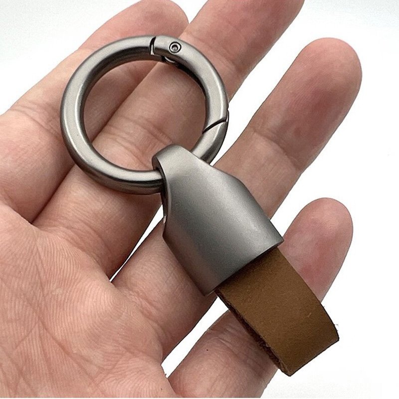 luxury genuine leather keychain custom logo cute mini car key fob key holder