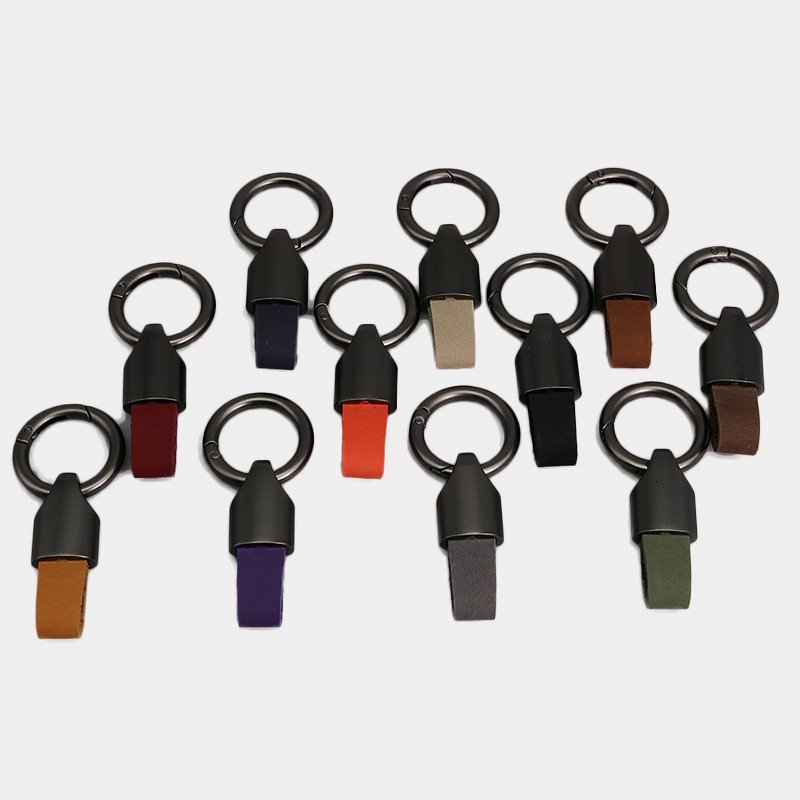 luxury genuine leather keychain custom logo cute mini car key fob key holder