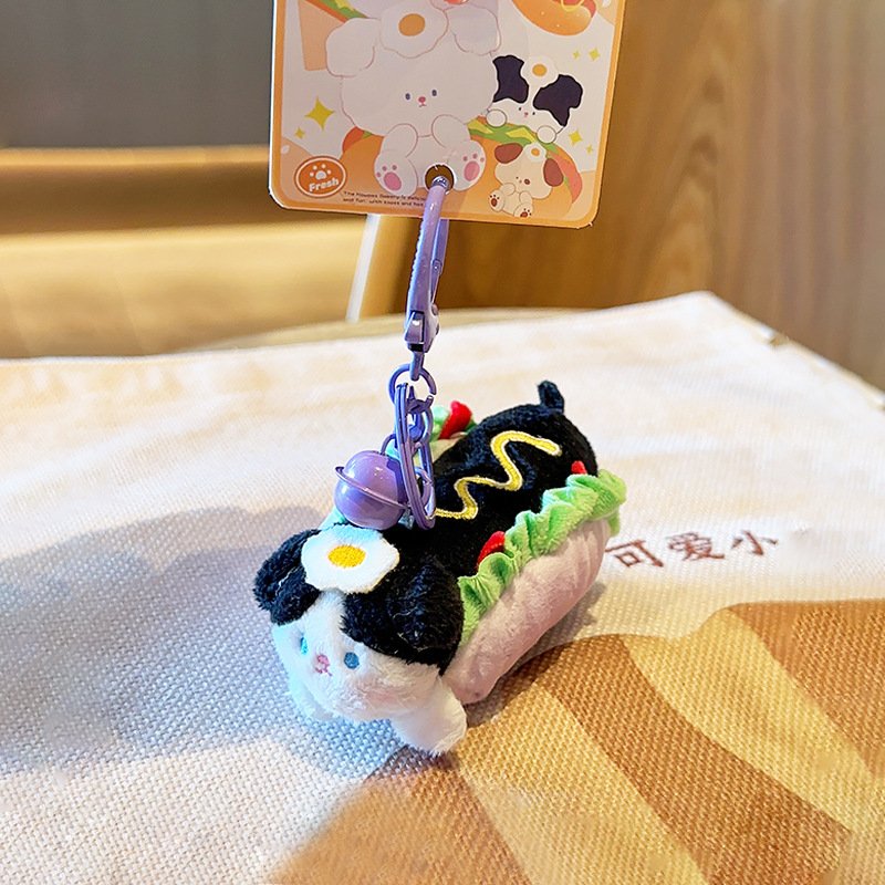 Lilangda Creative Car Rental Key Pendant Doll Machine Gift Wholesale Dutch Bags Egg Food Fun Hot Dog Plush Keychain
