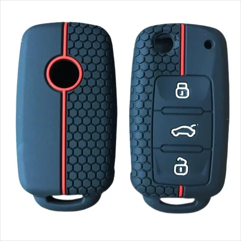 Silicone Flip Car Key Cover Case 2 3 Buttons for VW Volkswagen Amarok Polo Golf 5 6 7 MK4 Bora Jetta Altea Alhambra Accessories