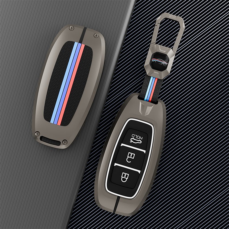 Key Fob Cover Case Metal Smart Key Holder Protector Compatible for Hyundai