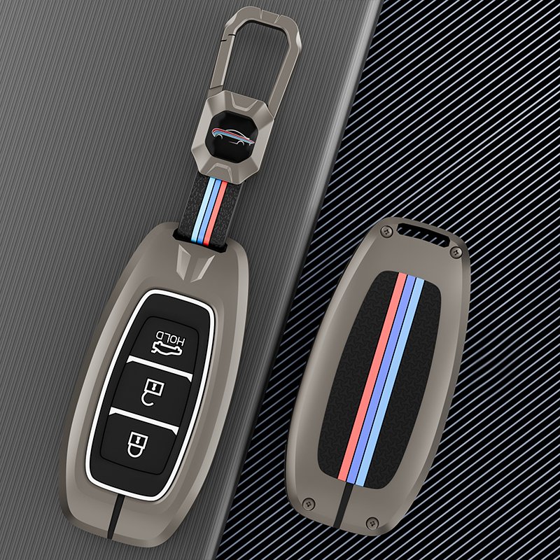 Key Fob Cover Case Metal Smart Key Holder Protector Compatible for Hyundai