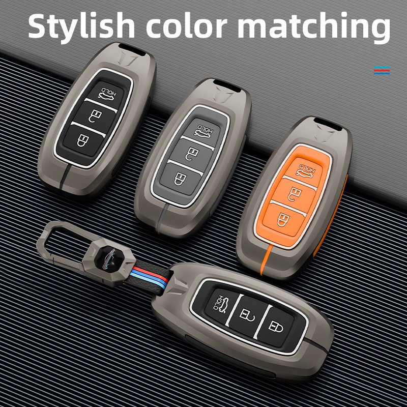 Key Fob Cover Case Metal Smart Key Holder Protector Compatible for Hyundai