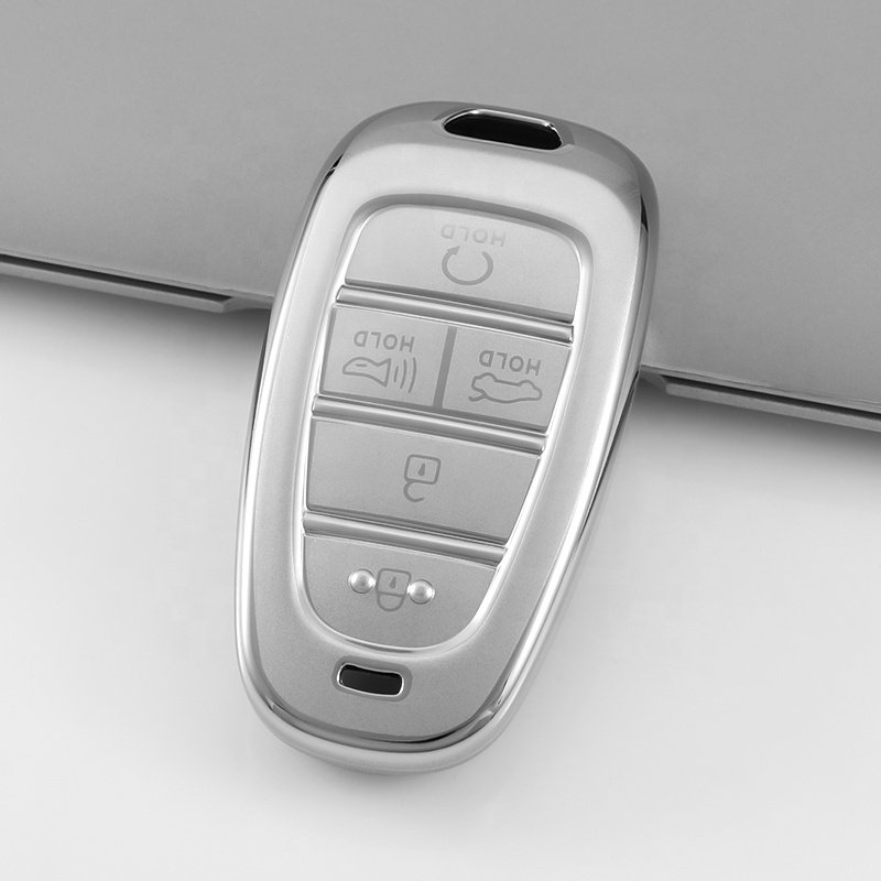 Silver Quicksand TPU Car Key Cover Fit for Hyundai Elantra Sonata Kia Forte Optima Spectra Protector car key case Accessories