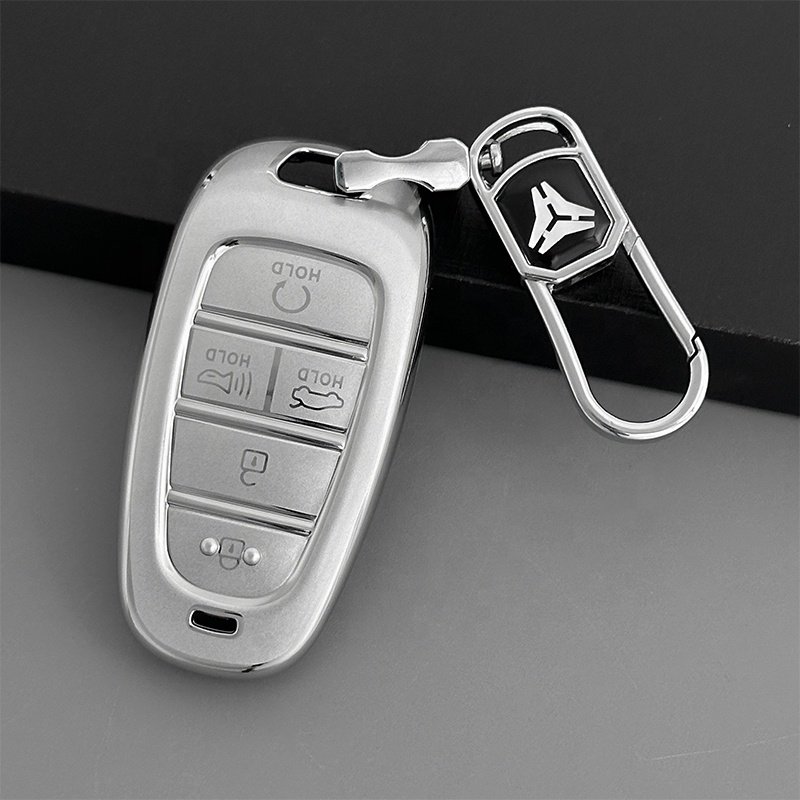 Silver Quicksand TPU Car Key Cover Fit for Hyundai Elantra Sonata Kia Forte Optima Spectra Protector car key case Accessories
