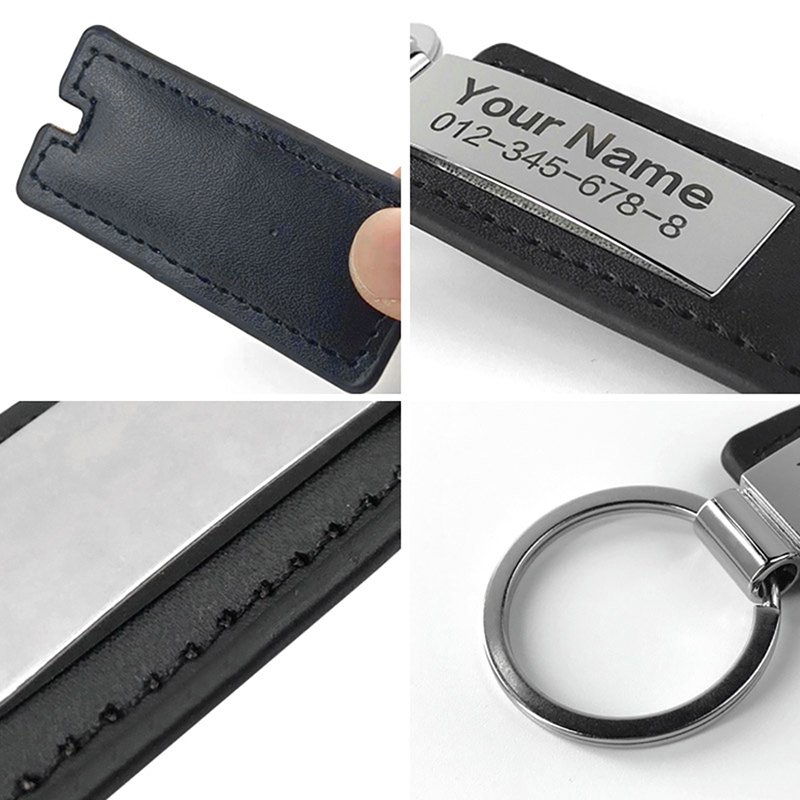 Personalized Key Holders Chain Leather Customized Luxury Keychain Accessories Leather Keychains In Bulk