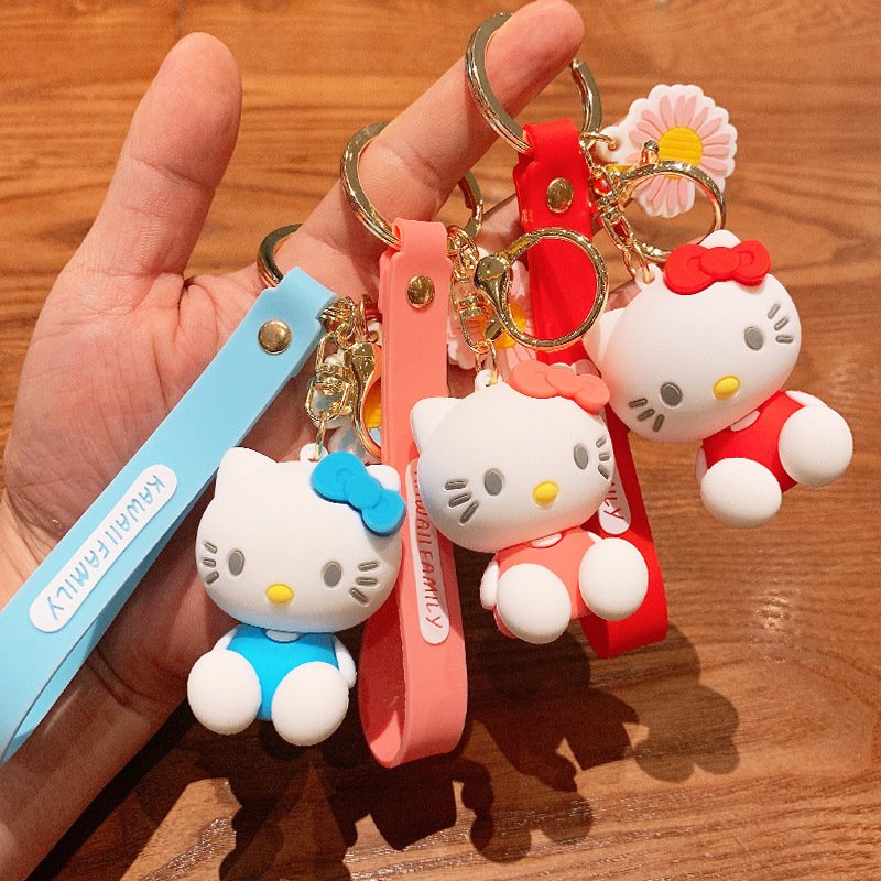 Sports cartoon doll Kuromi KT cat keychain exquisite small accessories cute backpack pendant doll keychain