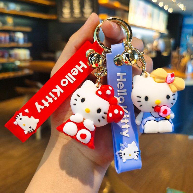 Sports cartoon doll Kuromi KT cat keychain exquisite small accessories cute backpack pendant doll keychain