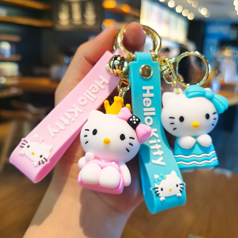 Sports cartoon doll Kuromi KT cat keychain exquisite small accessories cute backpack pendant doll keychain