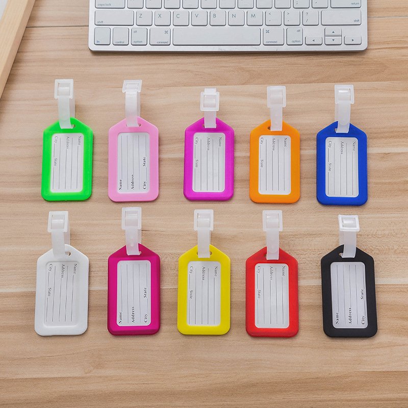 PP Plastic Plane Luggage Tags Travel Accessories for Boarding Passes and Name Tags Rubber Key Chains