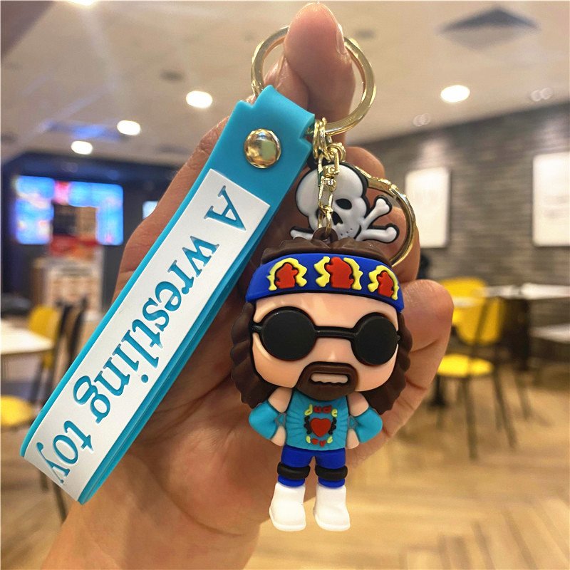Cartoon Wrestling Toy Keychain Personality Creative Bag Accessories Car Keyring Pendant Key Chain
