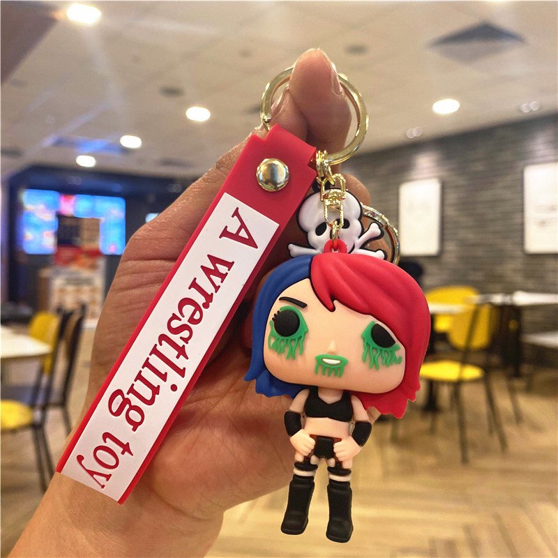 Cartoon Wrestling Toy Keychain Personality Creative Bag Accessories Car Keyring Pendant Key Chain