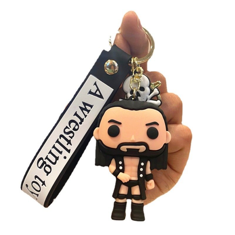 Cartoon Wrestling Toy Keychain Personality Creative Bag Accessories Car Keyring Pendant Key Chain