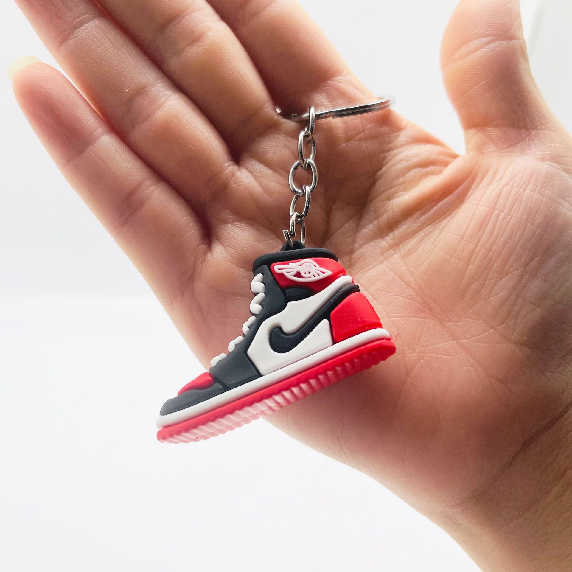 3D mini Cartoon rubber Sneaker shoe keychain cute custom silicon Anime keychain Kawaii car Bag pendant Keyring Key chain