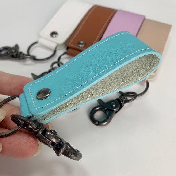 Fashion Multi-color commercial leather keychain Car Key Belt Wallet Key chain Key chain PU leather key chain embossed oil edge