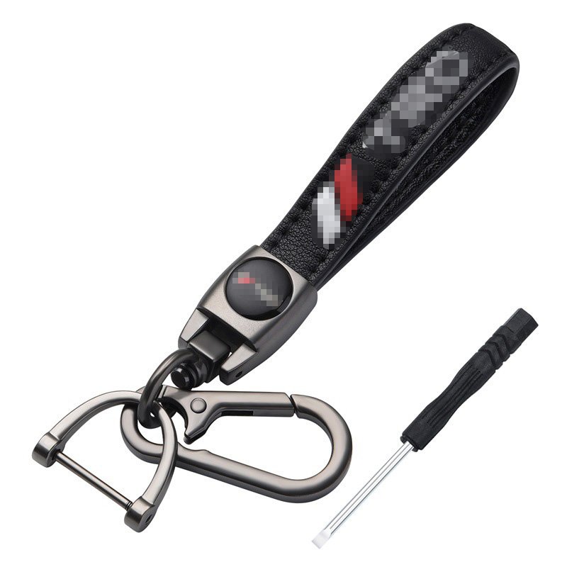 Retail microfiber polyurethane car keychain fashion creative car logo metal Leather keychain With Logo Lanyard 4S Shop gift