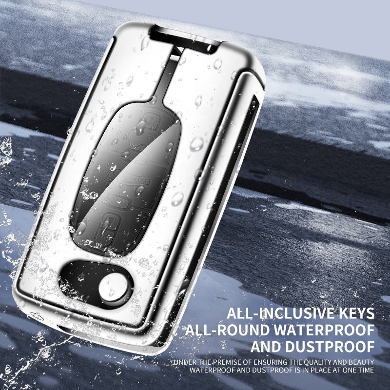 Custom Car Logo Folding Leather Car Key Case For Citroen C2 C3 C4 C5 C6 C8 For Peugeot 107 207 307 307s 308 407 607 2006 Keyring