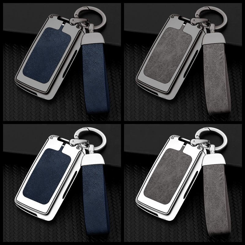 Custom Car Logo Folding Leather Car Key Case For Citroen C2 C3 C4 C5 C6 C8 For Peugeot 107 207 307 307s 308 407 607 2006 Keyring