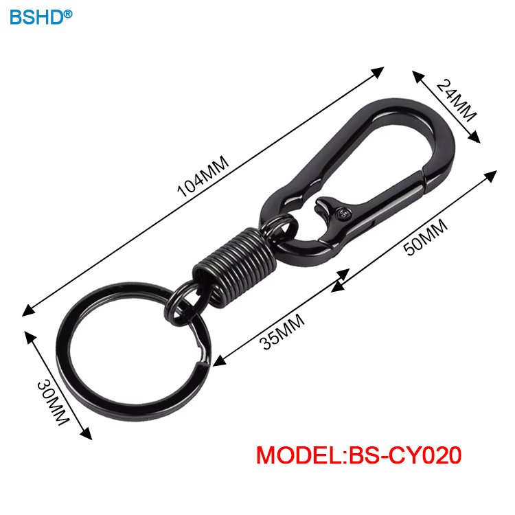 Wholesale Car Keychain Accessories Zinc Alloy Keychain with Quick Release Spring Clip Key Ring Metal Locking Swivel Hook