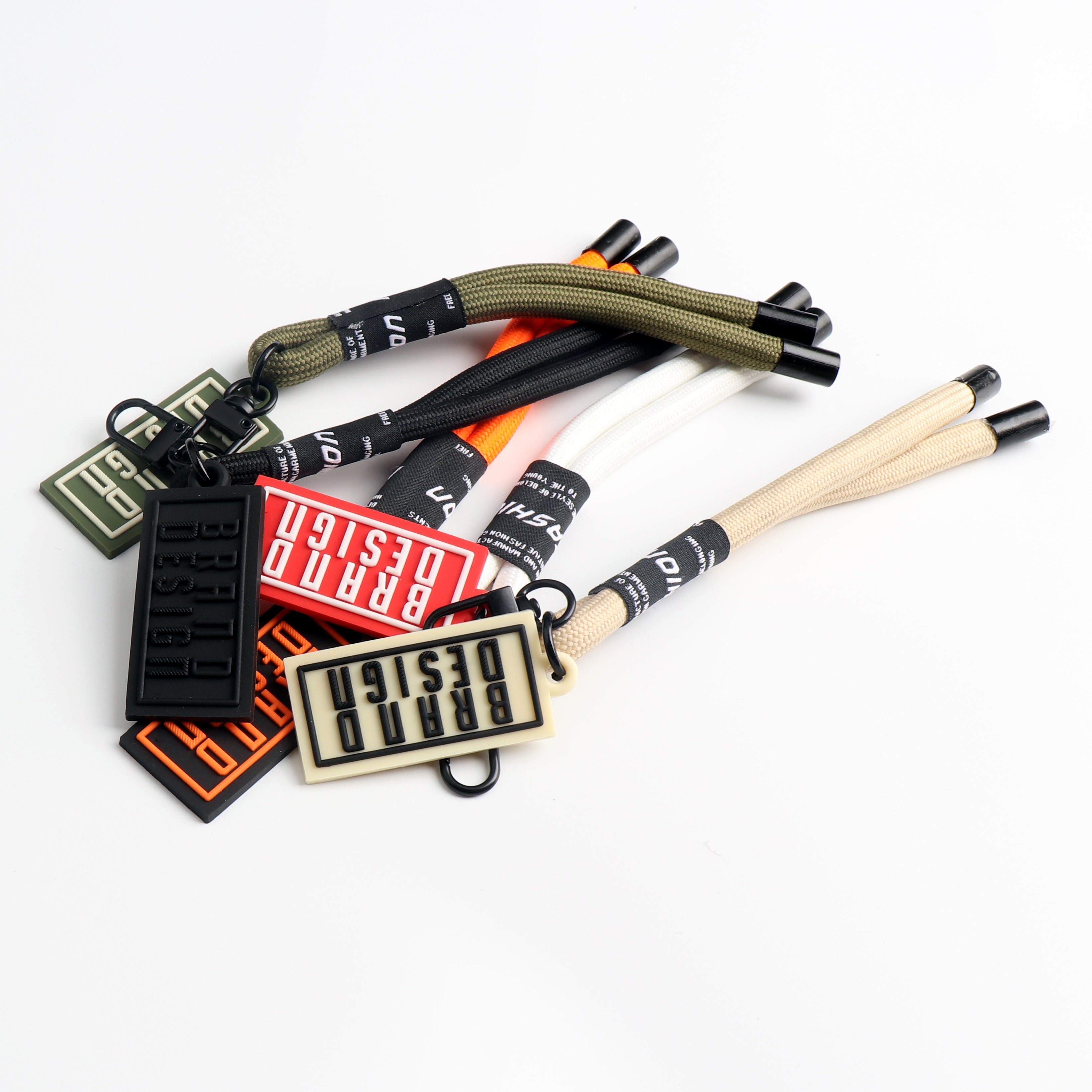 Factory Braided Rope PVC Rubber key chains wholesale Decorating DIY Accessories silicone keychain for bags