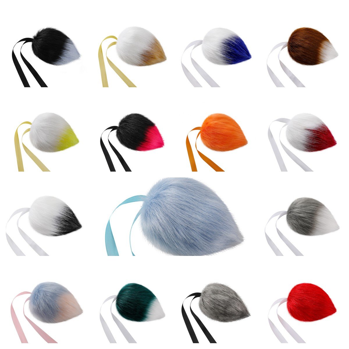 Cute Rabbit Tail Bunny fur Tail children girls boy Furry Animal Cosplay Tail plush Comic show live props performance for kids