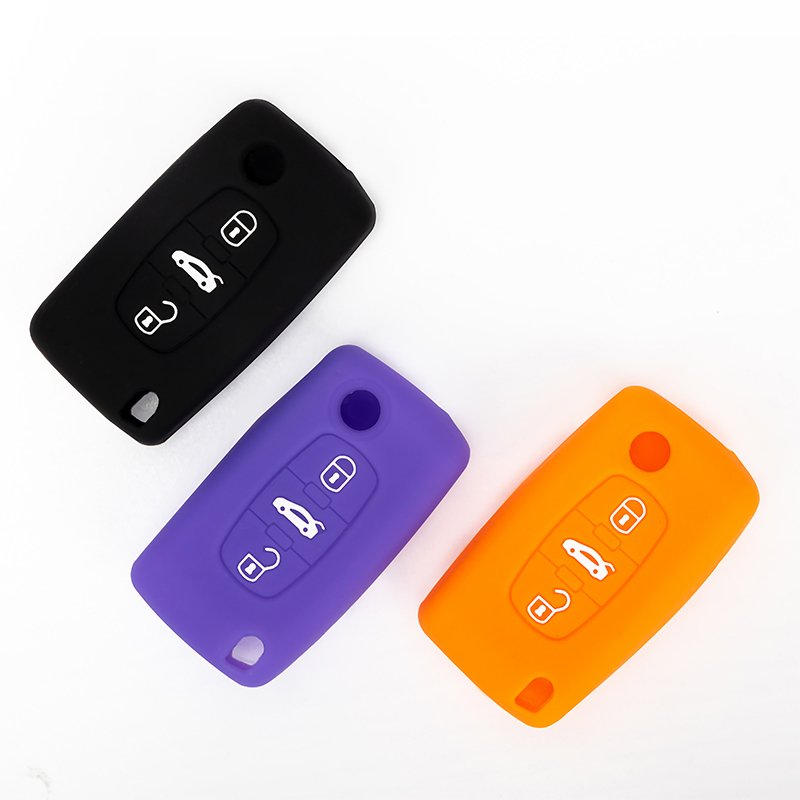 High Quality Silicone Key Cover Case for PEUGEOT Remote Control Car Key Protector Accessory