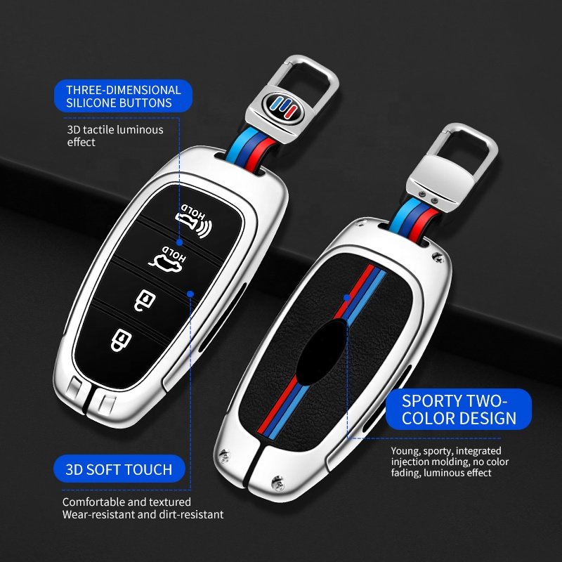 For Car Keys Hyundai Silicone Case Zinc Alloy Creta Metal Key Cover For Car
