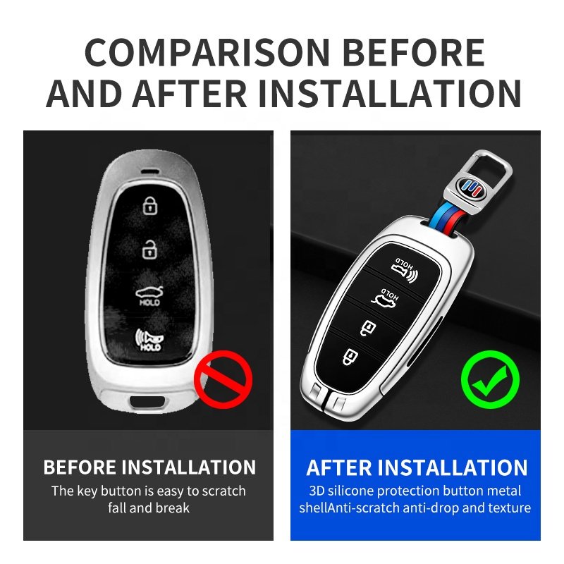 For Car Keys Hyundai Silicone Case Zinc Alloy Creta Metal Key Cover For Car